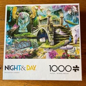 Buffalo Games 1,000 piece puzzle Night & Day Enchanted Garden